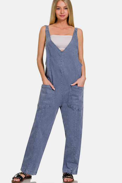 Zenana Pocketed Wide Strap Jumpsuit  Jessie Knowles