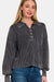 Zenana Washed Half Button Long Sleeve Sweater  Jessie Knowles