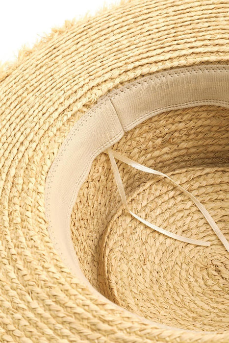 Fame Basket Weave Straw Sun Hat ACCESSORIES Jessie Knowles