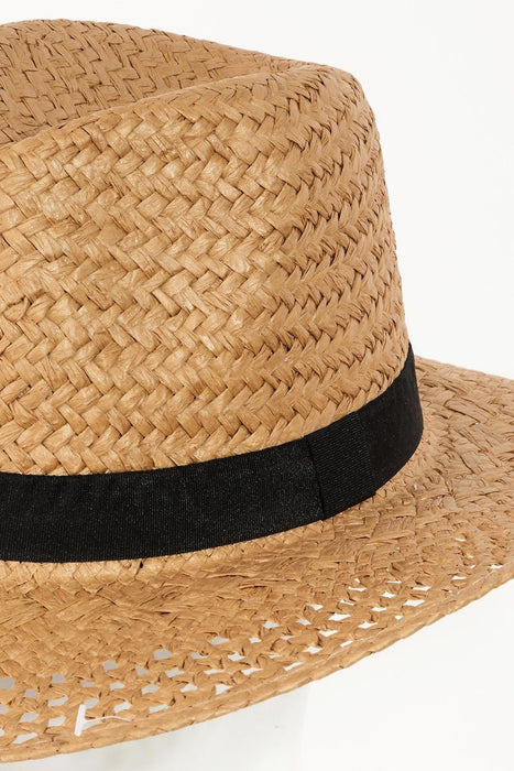 Fame Basket Weave Straw Sun Hat ACCESSORIES Jessie Knowles