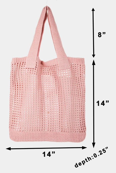 Fame Pointelle Knit Crochet Tote Bag  Jessie Knowles