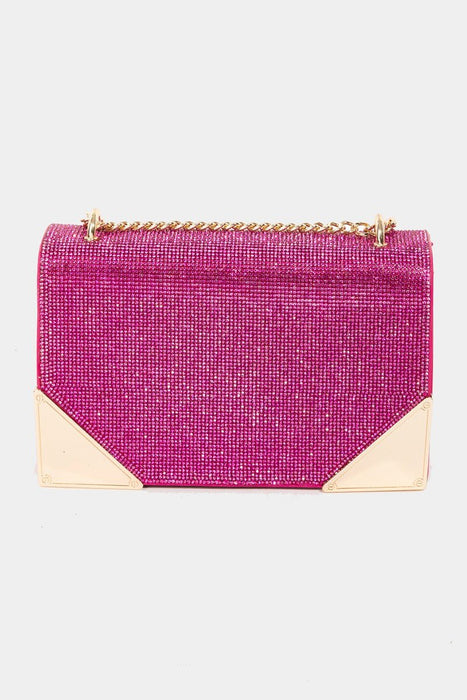 Fame Rhinestone Studded Rectangle Crossbody Bag ACCESSORIES Jessie Knowles