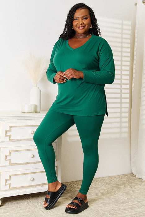 Zenana Lazy Days Full Size Long Sleeve Top and Leggings Set  Jessie Knowles