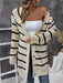 Perfee Striped Button Up Long Sleeve Cardigan  Jessie Knowles