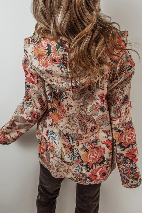 Printed Long Sleeve Hooded Jacket  Jessie Knowles