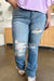 Judy Blue Distressed Raw Hem Bootcut Jeans BOTTOMS Jessie Knowles