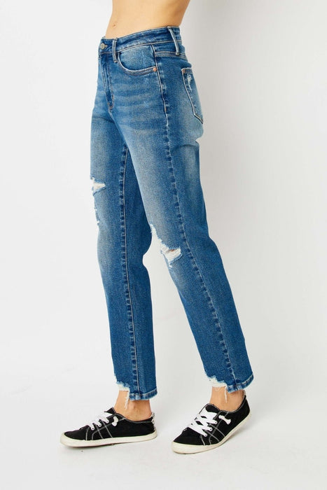 Judy Blue Distressed Slim Jeans BOTTOMS Jessie Knowles