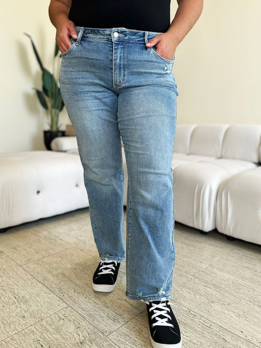 Judy Blue High Waist Distressed Straight Jeans BOTTOMS Jessie Knowles