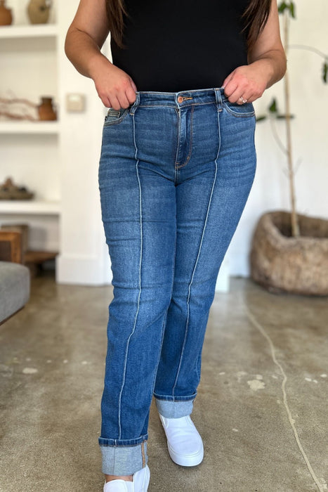 Judy Blue Full Size High Waist Front Seam Detail Straight Jeans  Jessie Knowles