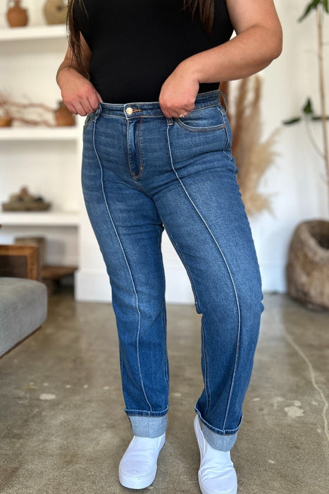 Judy Blue Full Size High Waist Front Seam Detail Straight Jeans  Jessie Knowles