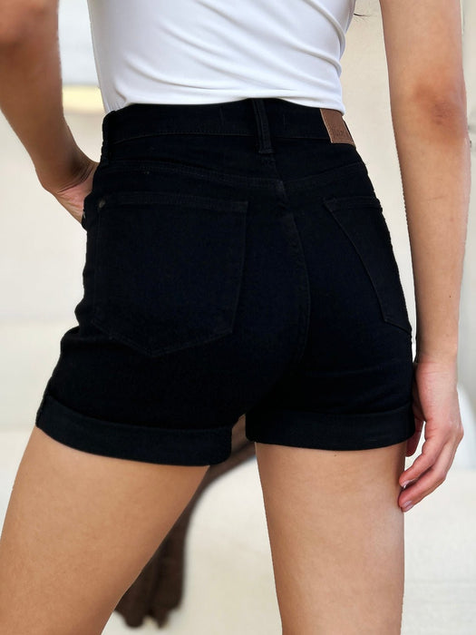 Judy Blue High Waist Tummy Control Cuffed Denim Shorts BOTTOMS Jessie Knowles