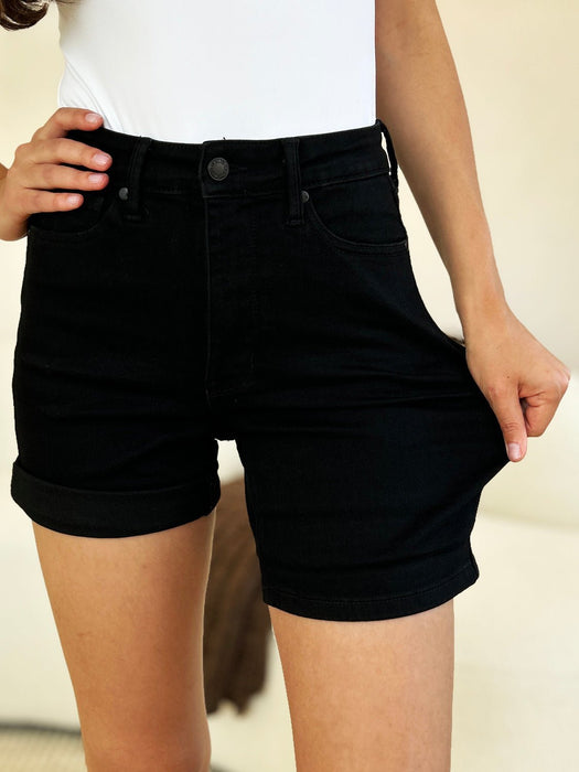 Judy Blue High Waist Tummy Control Cuffed Denim Shorts BOTTOMS Jessie Knowles