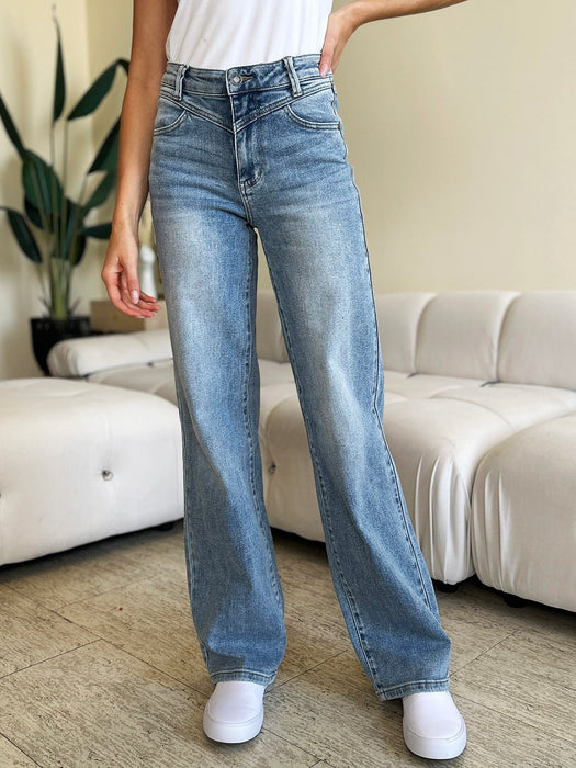 Judy Blue High Waist Wide Leg Jeans BOTTOMS Jessie Knowles