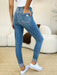 Mid Rise Destroy & Cuff Skinny Jeans - Judy Blue BOTTOMS Jessie Knowles