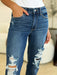 Judy Blue Mid Rise Distressed Raw Hem Jeans BOTTOMS Jessie Knowles