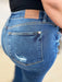 Judy Blue Mid Rise Distressed Raw Hem Jeans BOTTOMS Jessie Knowles