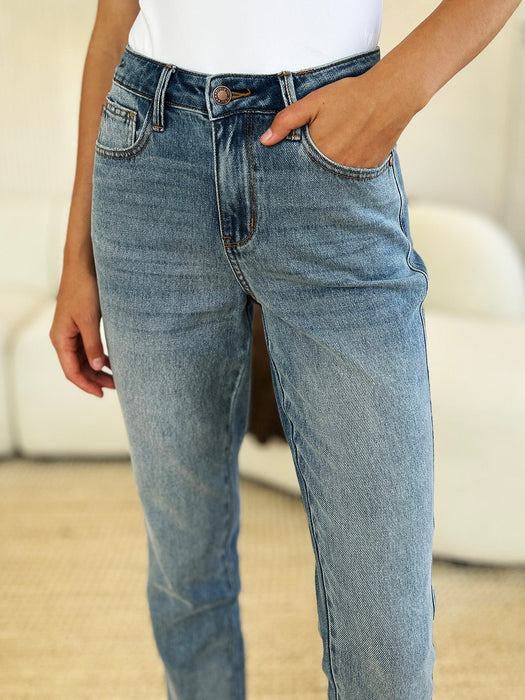 Mid Rise Rigid Magic Release Hem Jeans - Judy Blue JEANS Jessie Knowles