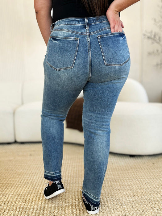 Mid Rise Rigid Magic Release Hem Jeans - Judy Blue JEANS Jessie Knowles