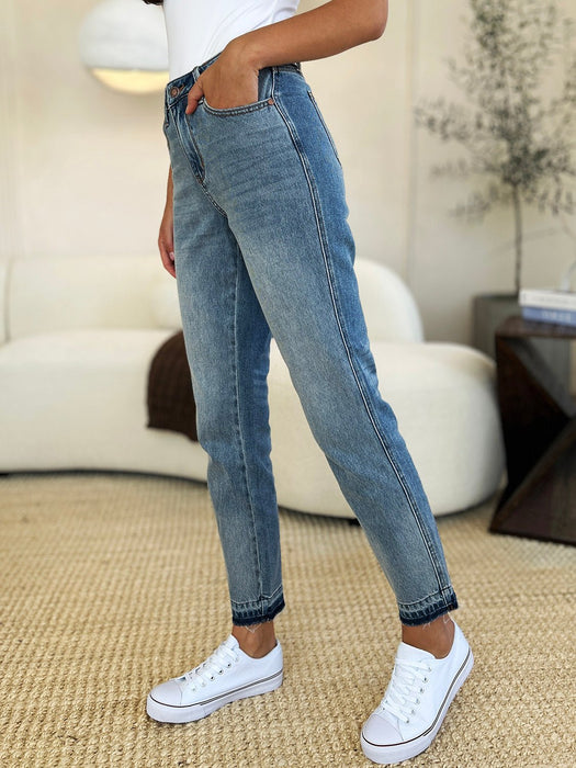 Mid Rise Rigid Magic Release Hem Jeans - Judy Blue JEANS Jessie Knowles