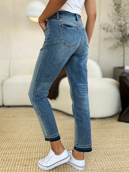 Mid Rise Rigid Magic Release Hem Jeans - Judy Blue JEANS Jessie Knowles