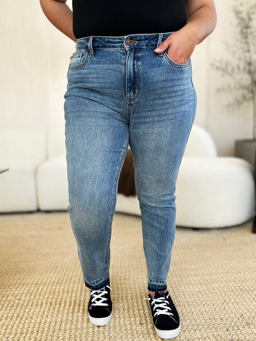 Mid Rise Rigid Magic Release Hem Jeans - Judy Blue JEANS Jessie Knowles