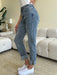 Judy Blue High Waist Cuff Hem Skinny Jeans BOTTOMS Jessie Knowles