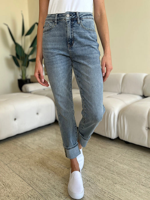 Judy Blue High Waist Cuff Hem Skinny Jeans BOTTOMS Jessie Knowles