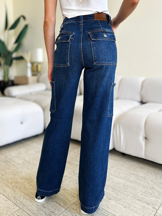 Judy Blue High Waist Straight Cargo Jeans BOTTOMS Jessie Knowles