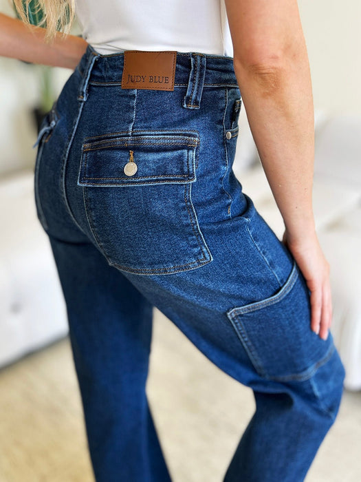 Judy Blue High Waist Straight Cargo Jeans BOTTOMS Jessie Knowles