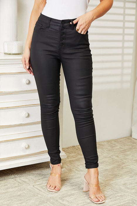 Kancan High Rise Black Coated Ankle Skinny Jeans  Jessie Knowles