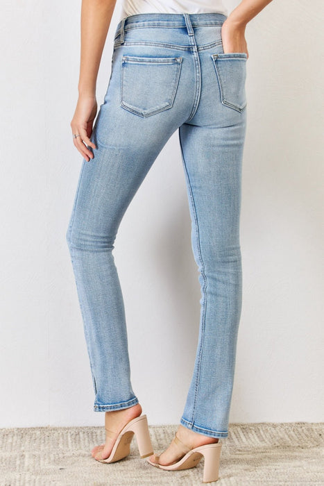 Kancan Mid Rise Y2K Slit Bootcut Jeans  Jessie Knowles