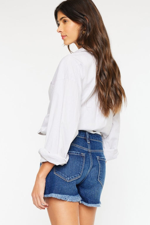 Kancan High Rise Frayed Hem Denim Shorts  Jessie Knowles