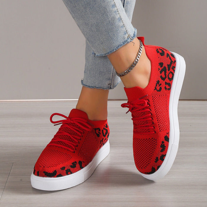 Lace-Up Leopard Flat Sneakers  Jessie Knowles