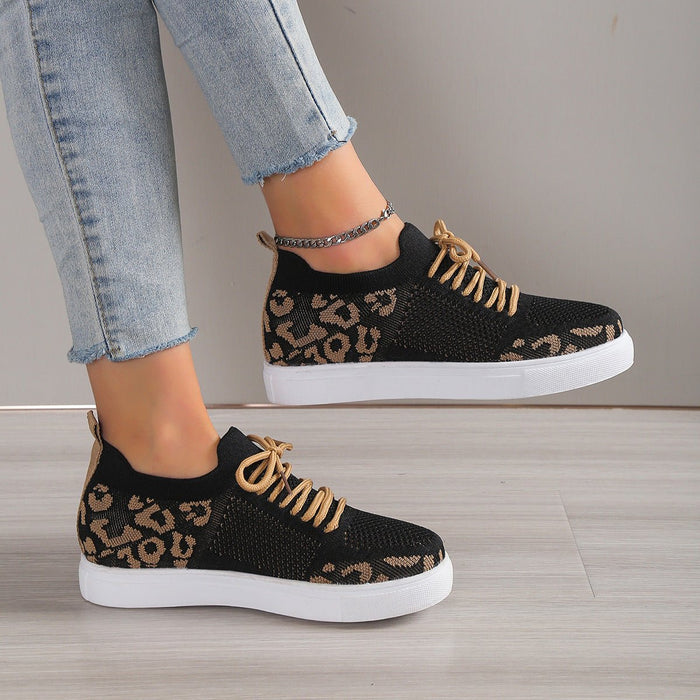 Lace-Up Leopard Flat Sneakers  Jessie Knowles