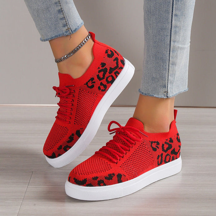 Lace-Up Leopard Flat Sneakers  Jessie Knowles