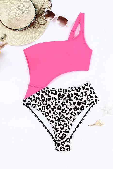 Leopard Cutout One-Shoulder One-Piece Swimsuit  Jessie Knowles