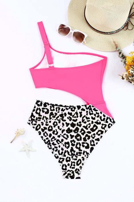 Leopard Cutout One-Shoulder One-Piece Swimsuit  Jessie Knowles