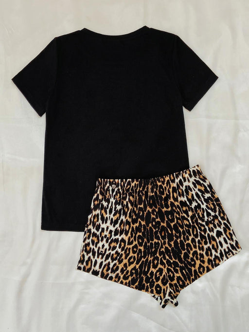 Leopard Lip Graphic Top and Shorts Lounge Set  Jessie Knowles