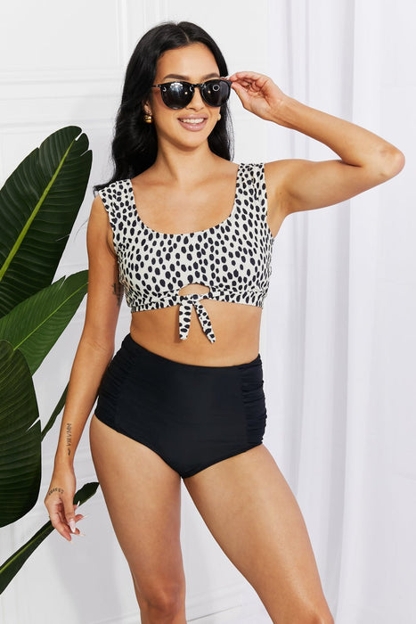 Marina West Swim Sanibel Crop Swim Top and Ruched Bottoms Set in Black  Jessie Knowles