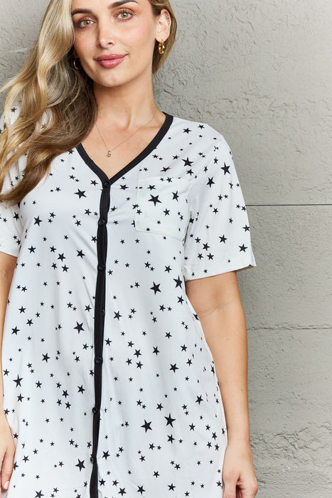 MOON NITE Quilted Quivers Button Down Sleepwear Dress  Jessie Knowles