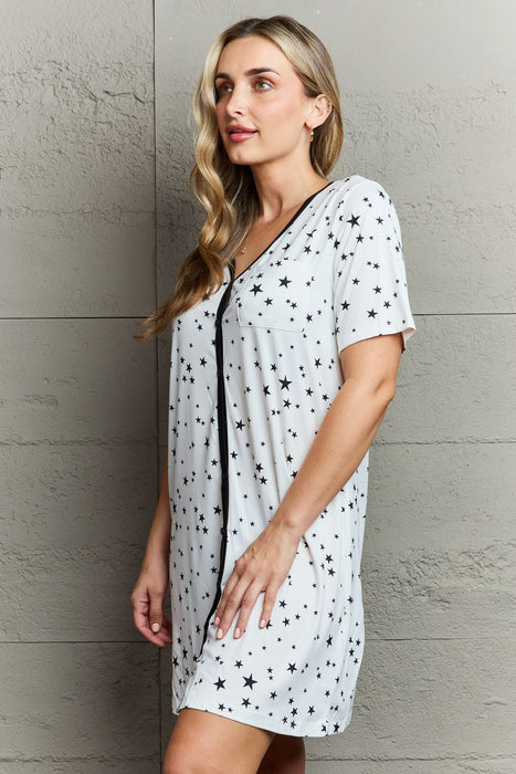 MOON NITE Quilted Quivers Button Down Sleepwear Dress  Jessie Knowles