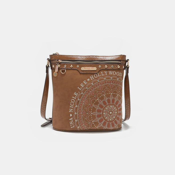 Nicole Lee USA Metallic Stitching Embroidery Inlaid Rhinestone Crossbody Bag  Jessie Knowles