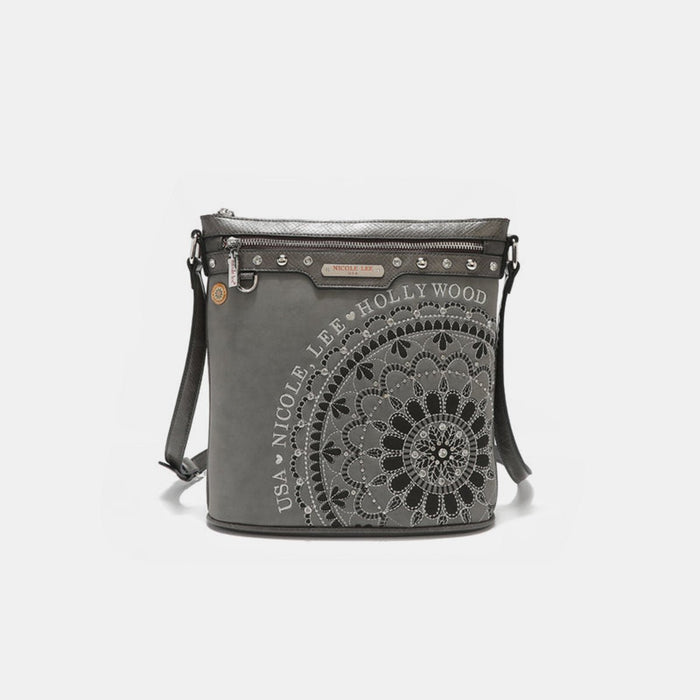 Nicole Lee USA Metallic Stitching Embroidery Inlaid Rhinestone Crossbody Bag  Jessie Knowles