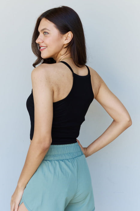 Ninexis Everyday Staple Soft Modal Short Strap Ribbed Tank Top in Black  Jessie Knowles