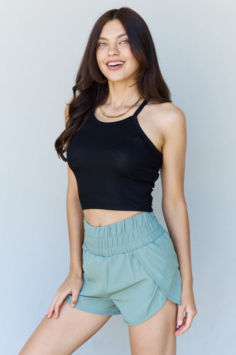 Ninexis Everyday Staple Soft Modal Short Strap Ribbed Tank Top in Black  Jessie Knowles