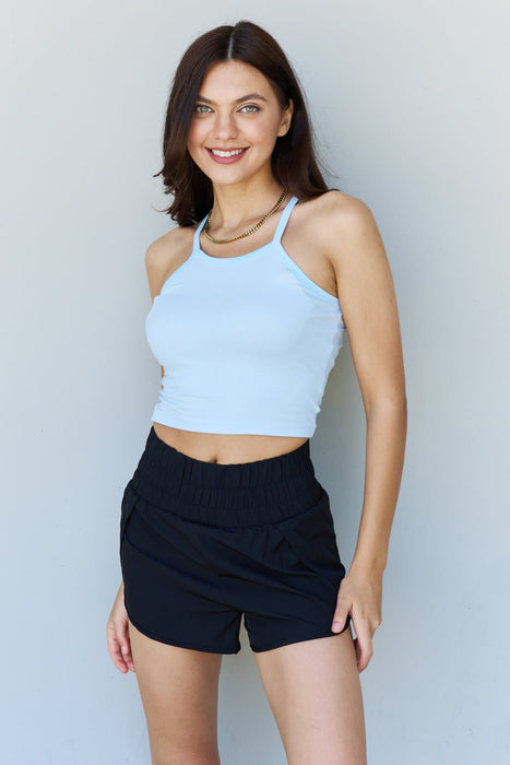 Ninexis Everyday Staple Soft Modal Short Strap Ribbed Tank Top in Blue  Jessie Knowles