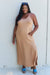 Ninexis Good Energy Cami Side Slit Maxi Dress in Camel DRESSES Jessie Knowles