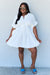 Ninexis Out Of Time Ruffle Hem Dress with Drawstring Waistband in White DRESSES Jessie Knowles