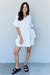 Ninexis Out Of Time Ruffle Hem Dress with Drawstring Waistband in White DRESSES Jessie Knowles