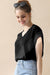 Ninexis V-Neck Trim Rolled Short Sleeve Shirt TOPS Jessie Knowles